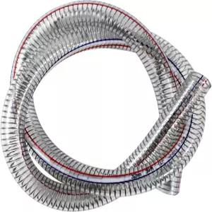 조이튜브 3/4 ID x 1 OD 강철 와이어 흡입 비닐 PVC 유연한 고압 헤비 듀티 UV 화학 저항 투명 두꺼운 호스