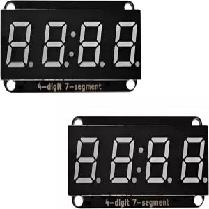 2Pack I2C 4자리 7세그먼트 LED 디스플레이 모듈 소수점 및 시계 지원 디지털 튜브 아두이노 ESP32