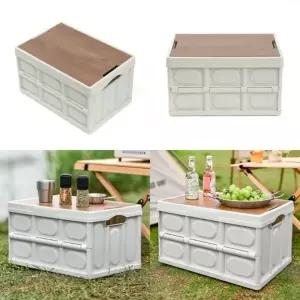 ( )30L 멀티수납 캠핑 폴딩박스 +방수백 아이보리 폴딩박스테이블 캠핑정리함 캠핑수납박스