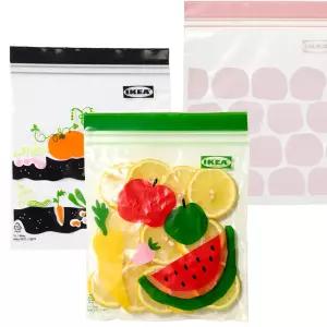 이케아 이스타드 지퍼백 1L 25매 과일 야채 그린