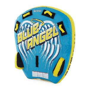 RAVE 스포츠 02962 블루 엔젤 풍선 2인용 라이더 견인 보트 수상 튜브 뗏목 손잡이와 퀵 커넥트 지점, 파란색 및 노란색