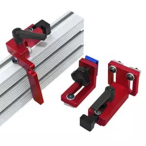 알루미늄 프로파일 펜스 슬라이딩 브래킷 테이블 톱 목공 작업대용 T 슬롯 75 타입 마이터 트랙 백커