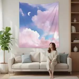 벽포스터 감성 구름 무늬 패브릭 포스터 벽걸이 배경천 인테리어 소품 장식용