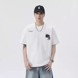 남성 캐주얼 브랜드 반팔 트렌드 티셔츠 반팔티 자수 사계절 라운드넥 라운드 상의 MODU2