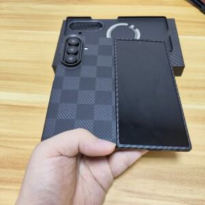 삼성 호환 갤럭시 Z 폴드 7 케이스호환용 Magsafe  섬유 커버 초박형 보호 아라미드 케블라 후면 경량 아머