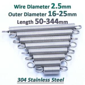 304 스테인레스 스틸 익스텐션 용수철 O링 후크 장력 실린더 풀백 확장 스프링 와이어 직경 2.5mm OD 16-25