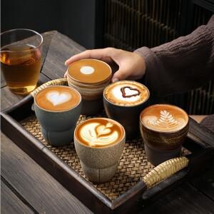 150ML  석기 에스프레소 컵 빈티지 세라믹 티 테이스팅 수제 커피 머그잔 (가정 및 사무실용)