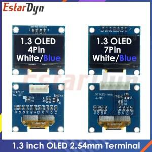 1.3인치 OLED RoHS 모듈 2.54mm 연결 단자 SPI/IIC I2C 통신 흰색/파란색 128X64 1.3