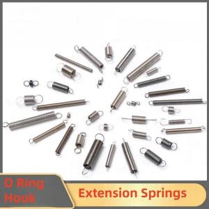 이중 O 링 후크 원통형 나선형 풀백 확장 스테인리스 스틸 장력 용수철 스트레칭 스프링 0.8mm OD 6-10mm