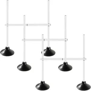 TNZMART 4.9피트 및 3.3피트 화이트 애자일 폴스 조절식 축구 스피드 트레이닝 장비 트랙 필드용 허들