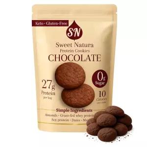 바닐라 단백질 쿠키 봉지당 27g 미니 23개 - 각각 10칼로리 케토 텐 프리 무첨가 설탕 고단백 스낵 아몬드
