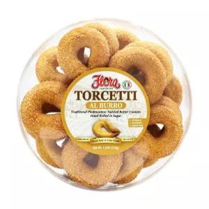 플로라 수입 토르세티 알 버로 ？ 전통적인 피에몬테 트위스트 버터 쿠키 설탕에 손으로 말림 7.4온스(210g)