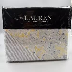 미국 랄프 로렌 마리사 이불커버2개 베개커버 파랑 노랑 페이즐리 면 풀퀸 287159042534