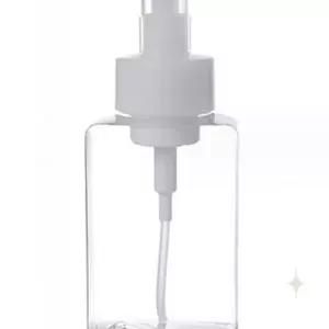 핸드워시 거품용기 450ml 투명 사각 펌프 디스펜서 주방 욕실 세정제 리필