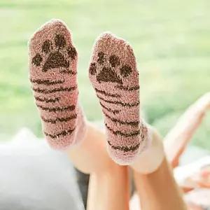 보들 극세사 수면양말(핑크) (겨울용) 신축성 포근