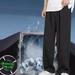 남성 쿨 바지 데일리 스트레이트 슬랙스 와이드 팬츠 밴딩 여름 스판 트레이닝