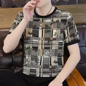 남성용 카라 트렌드 빅사이즈 속건 자카드 감각적인 쿨링 무드 패턴 반팔티 MODU2