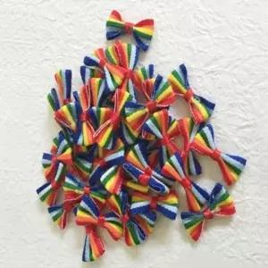 ( )타이리본무지개 100개 무지개장식 무지개리본 장난감리본 미니장식 알록달록리본