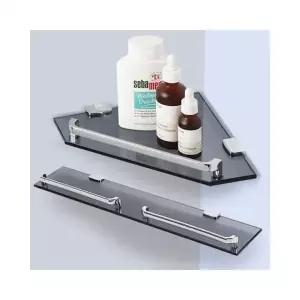 루미나D 욕실코너장 화장실꾸미기 모서리선반 타일벽 크롬블랙