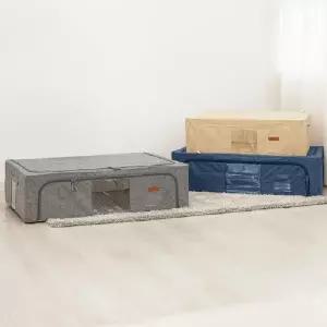 ( )BS 이불정리함 85L 그레이 1개 언더베드 침대 밑 수납 옷 이불 보관 파우치