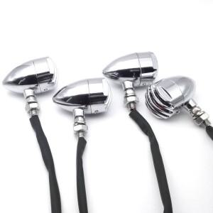 할리 다이나 스포츠스터 크루저 초퍼 보버용 바이크 오토바이 크롬 그릴 방향 지시등 4개 새 제품