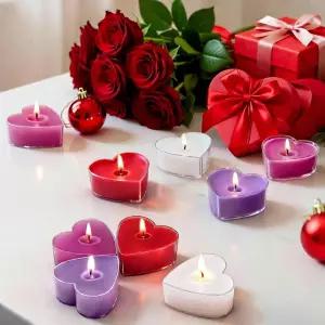 컬러 향이 나는 티라이트 캔들 16팩 소이 왁스 컬러풀 발렌타인 데코 파티를 위한 로맨틱 웨딩 릴랙세이션