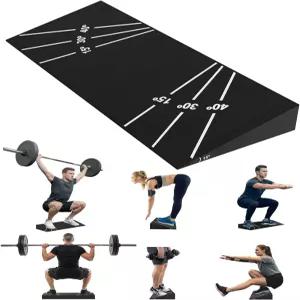 스쿼트 웨지 블록 15 - 굽 높이 경사 보드 무릎 위 발가락 및 역도 1000파운드 용량 미끄럼 방지 원피스