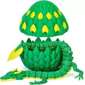 관절형 드래곤이 들어간 TBOLIN 3D 프린팅 크리스탈 피규어 장난감 미리 채워진 부활절 달걀 충전재 바구니