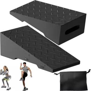 루모이드 스쿼트 웨지 헤비 듀티 스틸 블록 논슬립 경사 보드 2개 더 깊은 위한 800파운드 무게 용량