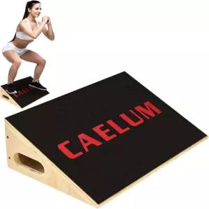 스쿼트용 CAELUM 경사 보드 발가락 위 무릎 훈련용 종아리 스트레칭 역도 피트니스를 위한 나무 논슬립