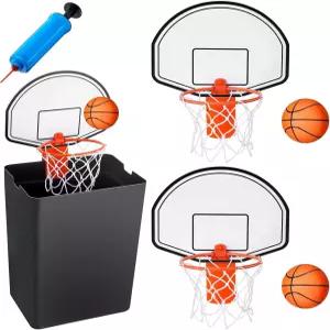 릴리풀 2팩 실내 쓰레기통 농구 세트 백보드가 달린 후프 클립 2개 풍선 볼 펌프 1개 재미있는 게임 사무실