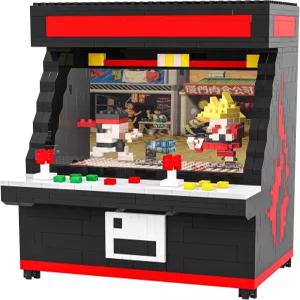 STMIGAIBLOCK 1000PCS 레트로 아케이드 머신 마이크로 미니 빌딩 블록 격투 게임보이 콘솔 모델 장식