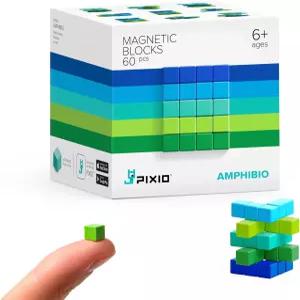 픽시오 미니 마그네틱 블록 빌딩 장난감 무료 앱 포함 픽셀 아트 스타일 - 5/16인치 큐브 구성 세트 오픈