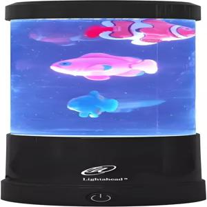 라이트어헤드 미니 LED 원형 물고기 램프 색상 변경 조명 효과 감각적 합성 수족관 수조 9인치 높이의 무드
