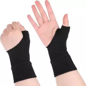 여성용 보후이즈 엄지 손목 관절염 장갑 2개 젤 패드가 있는 압박 용 소매 손가락 없는 통기성 지지 보조