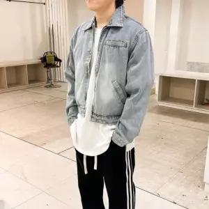 [옷자락]남자 탱크 가을남친룩 캐쥬얼 진 카라집업 청자켓