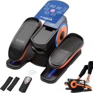 12개의 조절 가능한 속도 리모컨 및 미끄럼 방지 발 스트랩이 있는 조용하고 휴대용 좌식 페달 운동기를