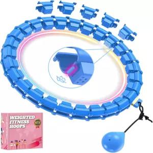 후프 가중 훌라 필라테스 서클 32개의 탈부착 부품 및 65인치 플러스 사이즈 핏 체중 감량 피트니스 장비