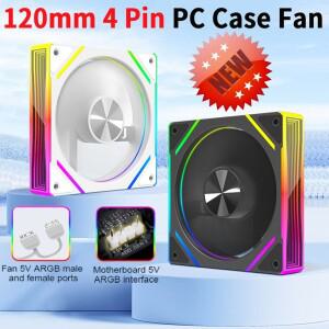 120mm PC RGB 팬 저소음 데이지 체인 케이스 (5V 3핀 플매트 카펫 러그 포함) CPU 수랭 쿨러용)