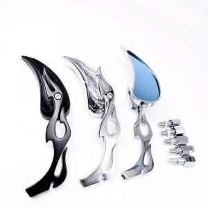 한쌍 바이크 오토바이 백미러, 범용 사이드 할리 혼다 가와사키 야마하 스즈키 다지기, 8mm, 10mm