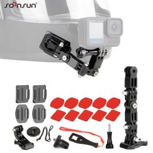 GoPro Hero 용 헬멧 스트랩 턱 마운트 13 12 11 10 9 8 7 6 Go 전면 어댑터 DJI Akaso Insta360 액세서리