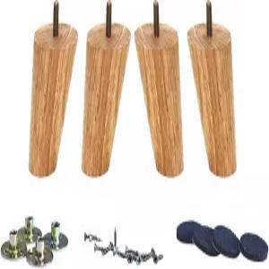 웨이촨 4인치 솔리드 고무 목재 교체 소파 의자 오스만 러브시트 커피 테이블 캐비닛 가구 나무 다리 경사