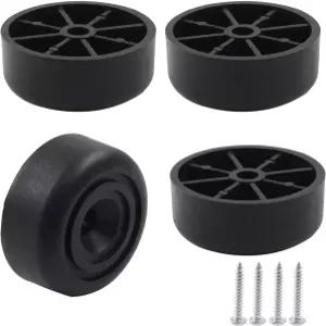 하스키예 1/2인치 플라스틱 가구 다리 세트 4개 검은색 나사 인 원형 테이퍼 소파 발 교체용 테이블 오스만