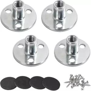 AORYVIC 5/16인치 원형 베이스 스크류 인 T-너츠 가구 소파 하드웨어 나사 및 고무 패드 세트 4개 포함