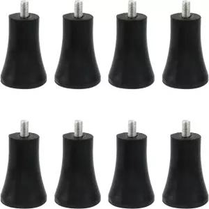 Walrit 8개 2.5인치 높이 고무 가구 다리 라이저 M8 x 14mm 볼트 논실프 라이징 풋 소파 테이블 의자 교체
