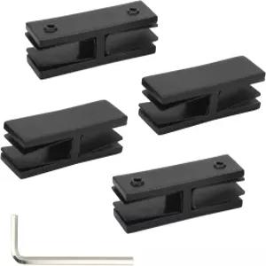 DIICCYO 4Pcs 블랙 글래스에서 유리 클램프 180 난간 홀더 스테인리스 스틸 304 매트 브래킷 3/8 -1/2