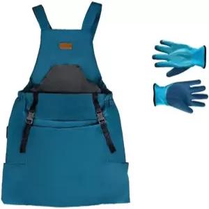 여성과 남성을 위한 오즈투이트 정원 수확용 앞치마 주머니와 장갑이 달린 조절 가능한 크로스백 방수
