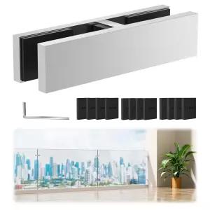 Gyykz 난간 유리에서 클램프 180도 스테인리스 스틸 304 브래킷 울타리 발코니 데크 실내 및 실외용 고무