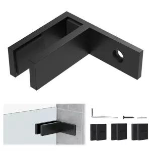 매트 블랙 월 1팩과 유리 클램프 90도 3/8 -1/2 10mm-13mm 씽크니스 난간 펜스 발코니 데크 실내 및 실외용