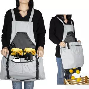 말 정원 가꾸기 앞치마 잡초 수확용 포켓이 있는 남녀용 퀵 릴리스 100 면 캔버스 방수 완벽한 선물